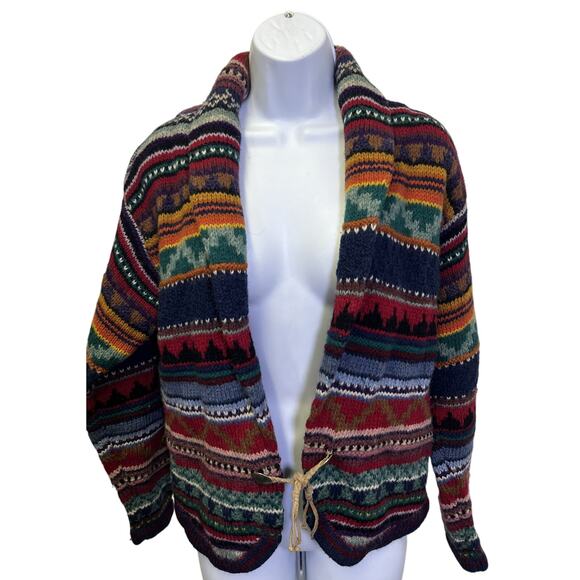 Casual Corner Sweaters - Casual Corner Multicolor Striped Open Cardigan Sweater